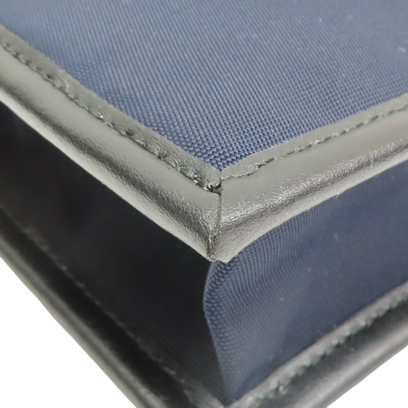 藍色帆布 黑色牛皮 Fast Track 肩背包【BALLY】-11