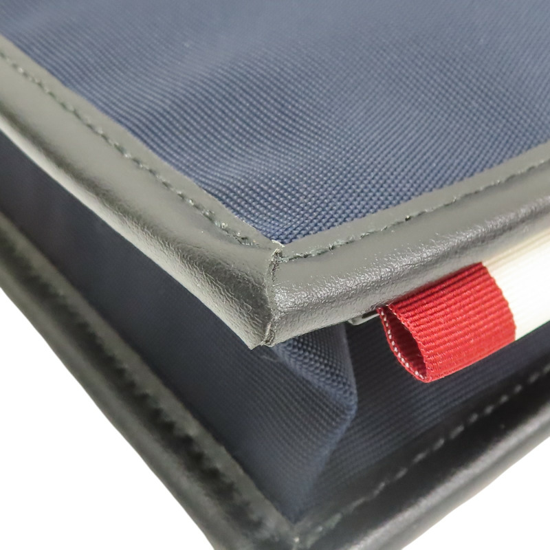 藍色帆布 黑色牛皮 Fast Track 肩背包【BALLY】-12