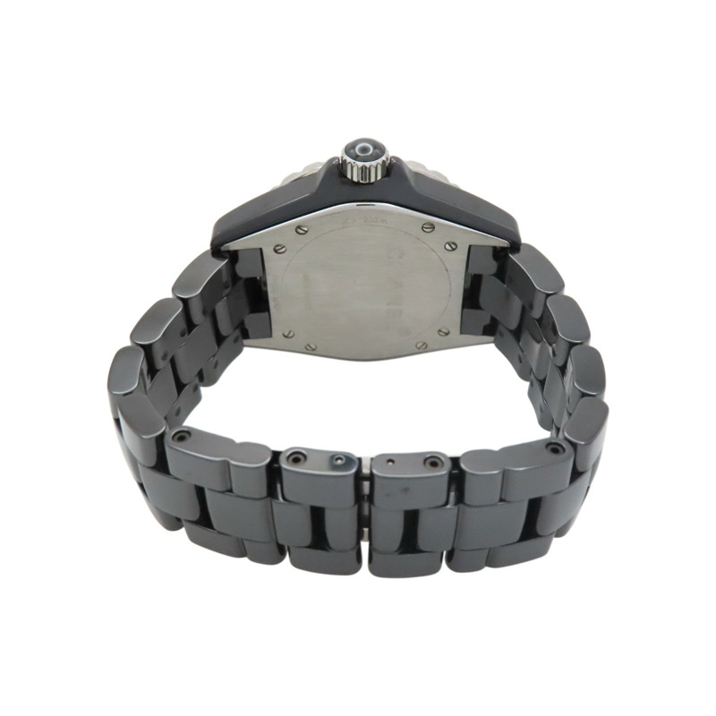 黑色 陶瓷 不鏽鋼 鑽石 J12 機械腕錶【CHANEL 香奈兒】 H1626-2