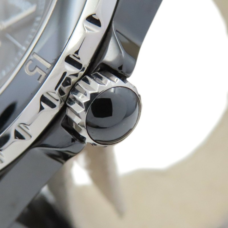 黑色 陶瓷 不鏽鋼 鑽石 J12 機械腕錶【CHANEL 香奈兒】 H1626-5