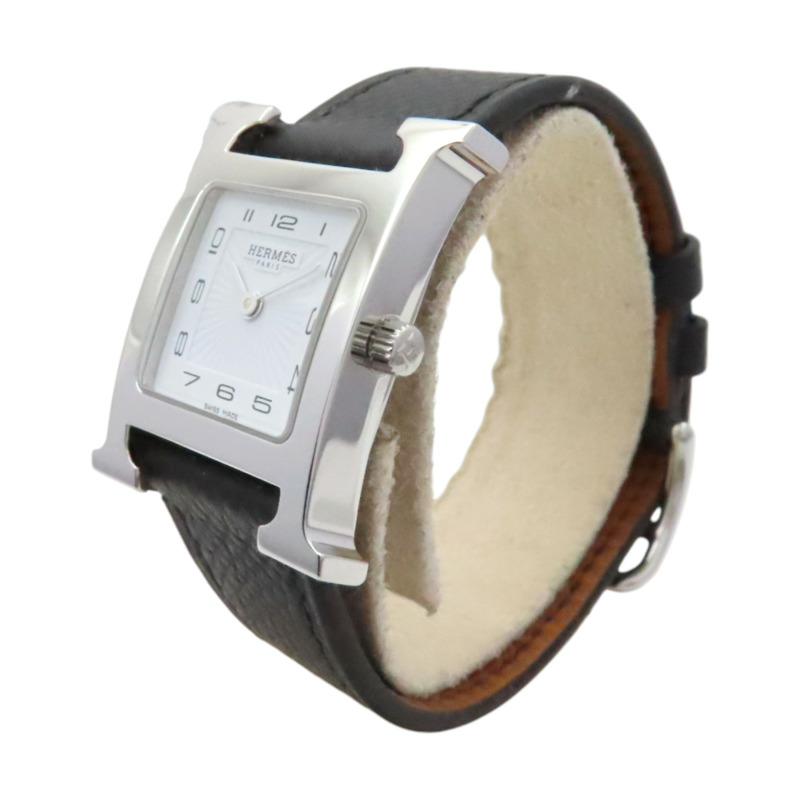 白色錶面 不鏽鋼 EPSOM牛皮錶帶 H Watch 石英腕錶【HERMES 愛馬仕】 HH1.210-1