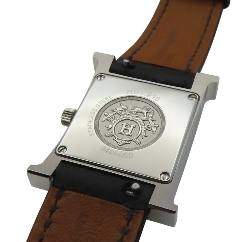 白色錶面 不鏽鋼 EPSOM牛皮錶帶 H Watch 石英腕錶【HERMES 愛馬仕】 HH1.210-4