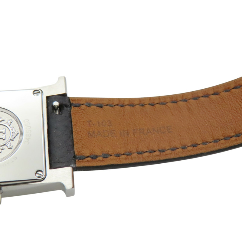 白色錶面 不鏽鋼 EPSOM牛皮錶帶 H Watch 石英腕錶【HERMES 愛馬仕】 HH1.210-10