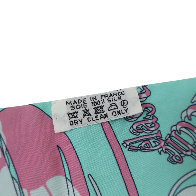 湖水綠 流水瓶 絲綢 Twilly 絲巾 (污漬/脫線)【HERMES 愛馬仕】-4