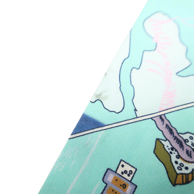 湖水綠 流水瓶 絲綢 Twilly 絲巾 (污漬/脫線)【HERMES 愛馬仕】-5