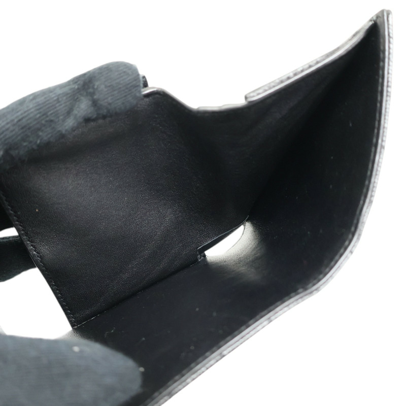 黑色 牛皮 扣式短夾【SAINT LAURENT 聖羅蘭】 692061-4