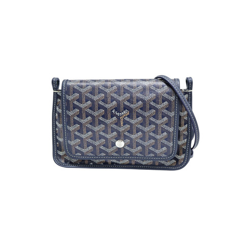 海軍藍色 Goyardine帆布 Plumet Pocket Wallet 肩背包【GOYARD 高雅德】 PLUMETPMLTY12CL12P