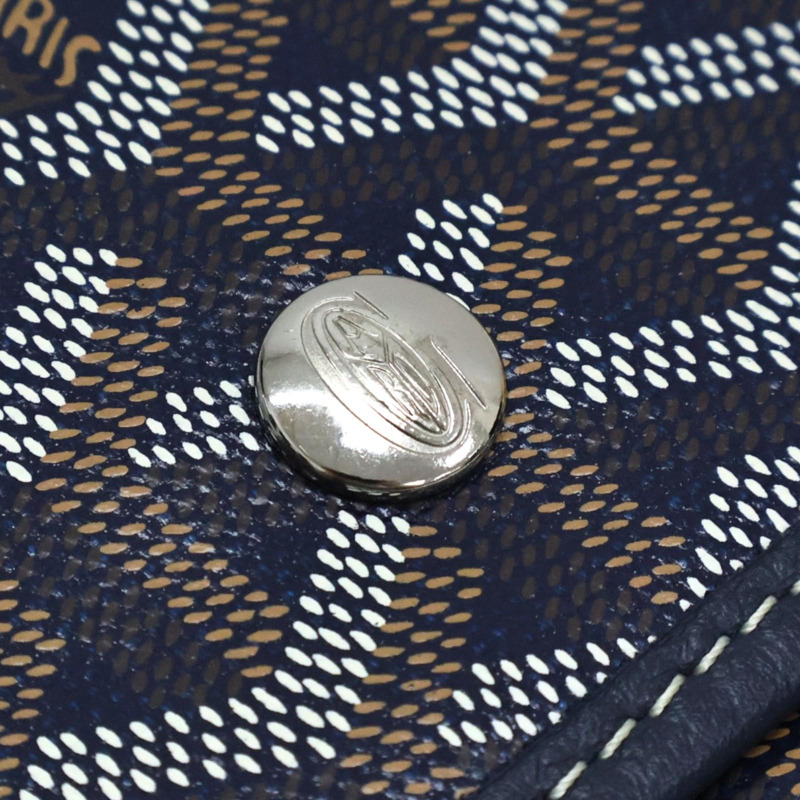 海軍藍色 Goyardine帆布 Plumet Pocket Wallet 肩背包【GOYARD 高雅德】 PLUMETPMLTY12CL12P-9