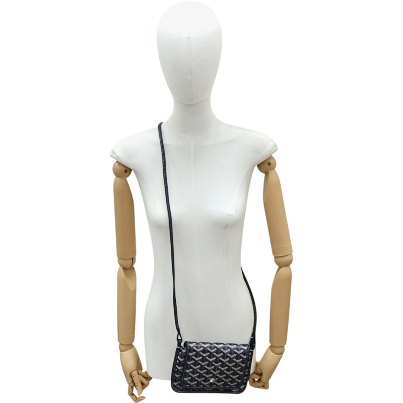 海軍藍色 Goyardine帆布 Plumet Pocket Wallet 肩背包【GOYARD 高雅德】 PLUMETPMLTY12CL12P-10