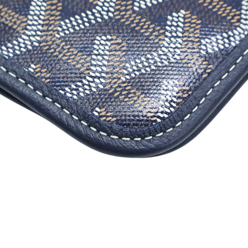 海軍藍色 Goyardine帆布 Plumet Pocket Wallet 肩背包【GOYARD 高雅德】 PLUMETPMLTY12CL12P-13