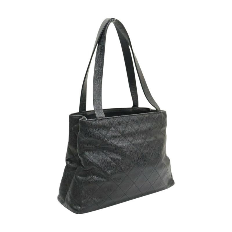 黑色 牛皮 肩背包 銀釦 (無卡,染色)【CHANEL 香奈兒】-1