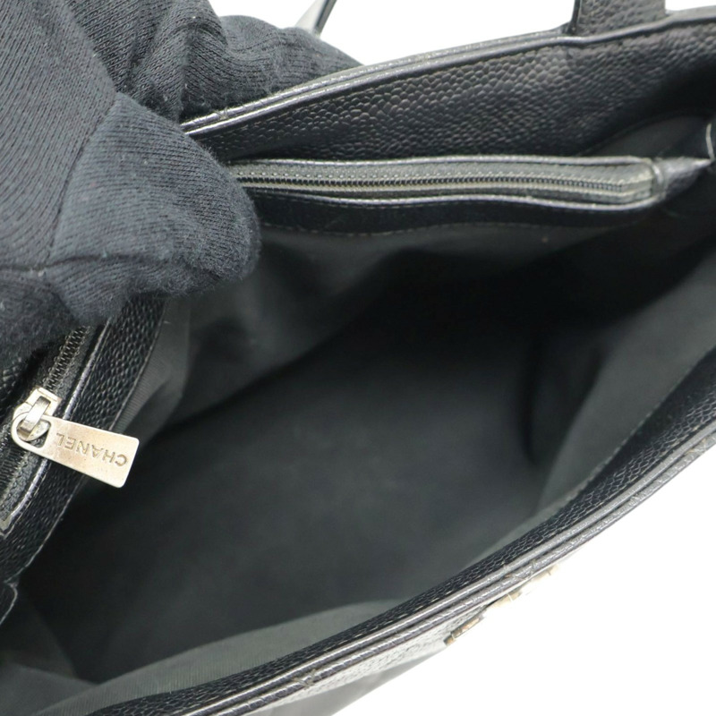 黑色 牛皮 肩背包 銀釦 (無卡,染色)【CHANEL 香奈兒】-3