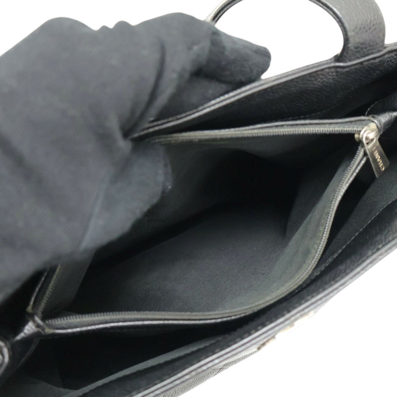 黑色 牛皮 肩背包 銀釦 (無卡,染色)【CHANEL 香奈兒】-4