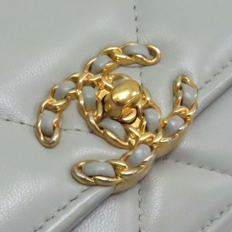 灰色 羊皮 19 WOC 兩用包 金釦 (染色)【CHANEL 香奈兒】 AP0957-10