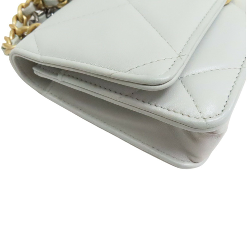 灰色 羊皮 19 WOC 兩用包 金釦 (染色)【CHANEL 香奈兒】 AP0957-12