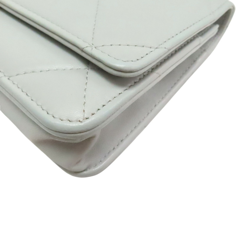 灰色 羊皮 19 WOC 兩用包 金釦 (染色)【CHANEL 香奈兒】 AP0957-13