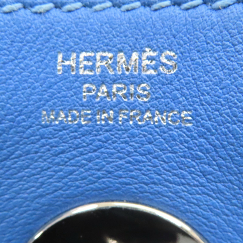 天堂藍色 Swift牛皮 Lindy 26 肩背包 銀釦 X刻【HERMES 愛馬仕】 H073428CK-3