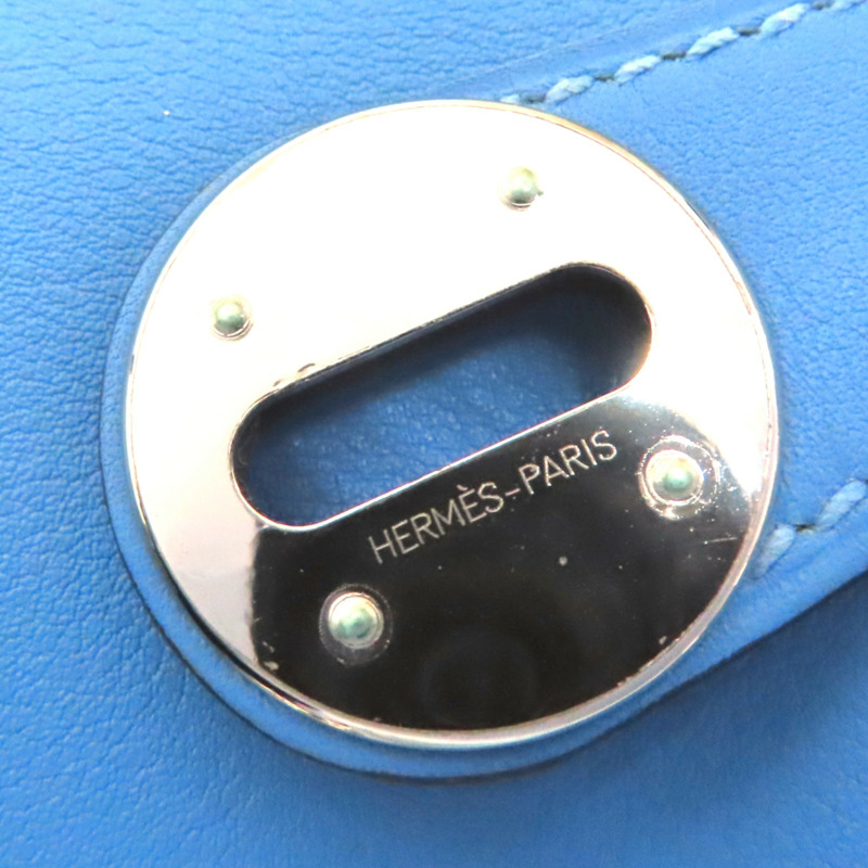 天堂藍色 Swift牛皮 Lindy 26 肩背包 銀釦 X刻【HERMES 愛馬仕】 H073428CK-5