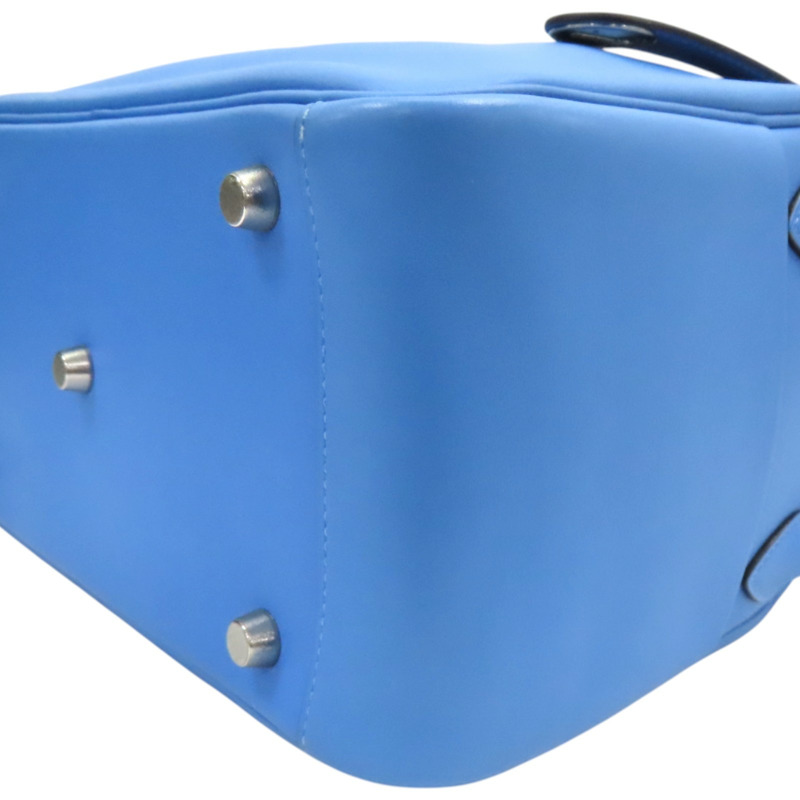 天堂藍色 Swift牛皮 Lindy 26 肩背包 銀釦 X刻【HERMES 愛馬仕】 H073428CK-9