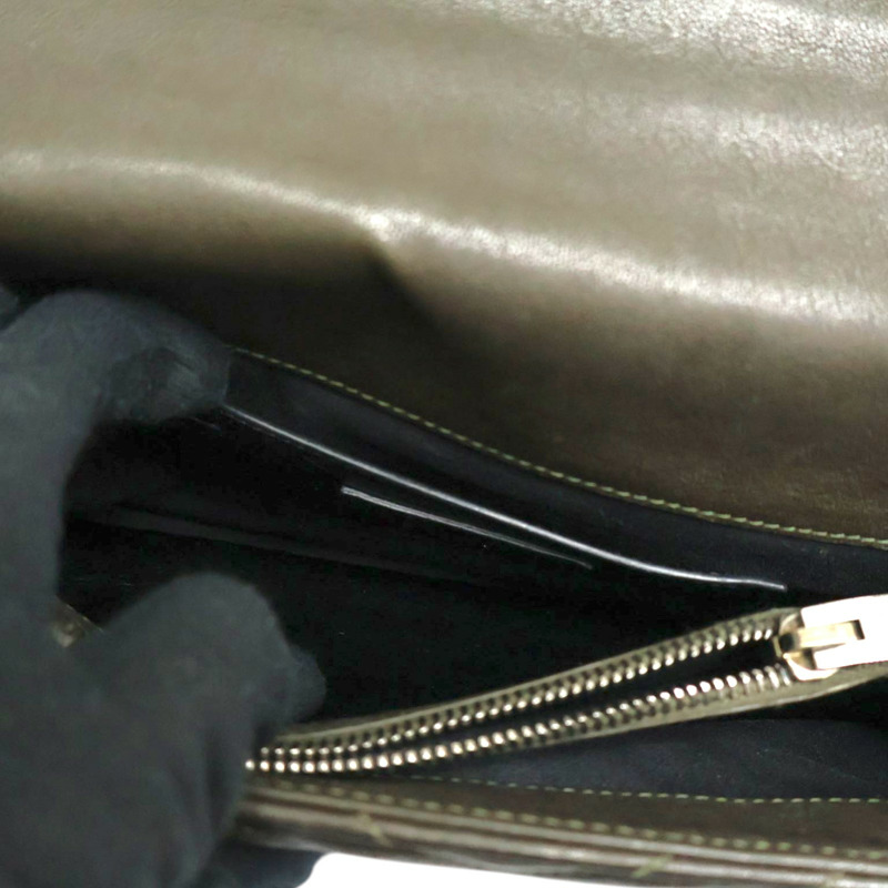 綠色 牛皮 肩背包【SAINT LAURENT YSL 聖羅蘭】 428056-3