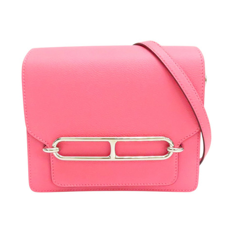 唇膏粉 EVERCOLOR牛皮 Roulis Mini 肩背包 C刻 銀釦【HERMES 愛馬仕】 H070510CK