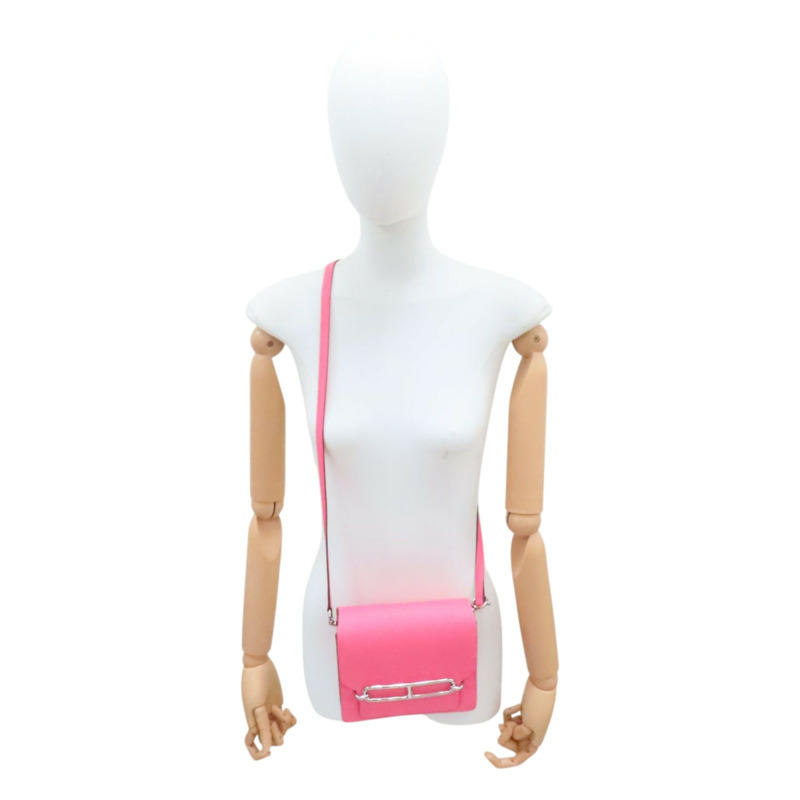 唇膏粉 EVERCOLOR牛皮 Roulis Mini 肩背包 C刻 銀釦【HERMES 愛馬仕】 H070510CK-7