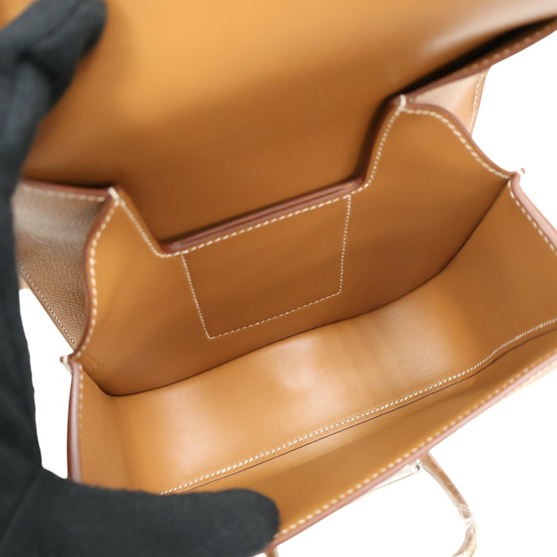 金棕色 EPSOM牛皮 Della Cavalleria 肩背包 Z刻 銀釦【HERMES 愛馬仕】-2