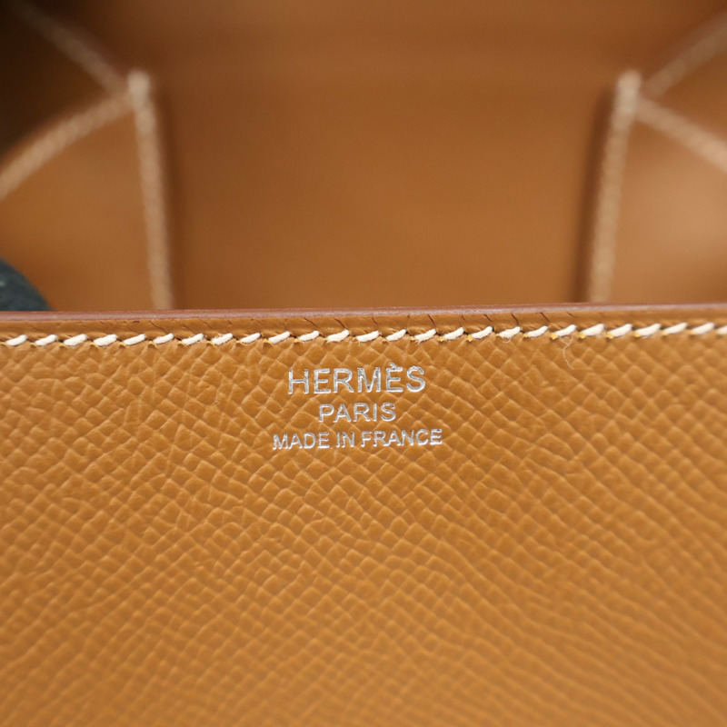 金棕色 EPSOM牛皮 Della Cavalleria 肩背包 Z刻 銀釦【HERMES 愛馬仕】-3