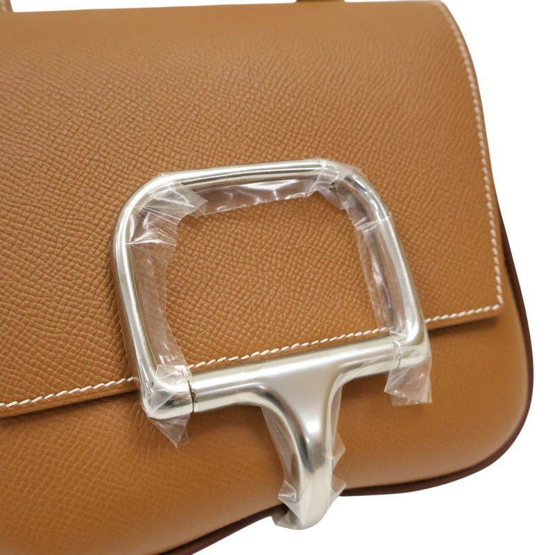 金棕色 EPSOM牛皮 Della Cavalleria 肩背包 Z刻 銀釦【HERMES 愛馬仕】-5