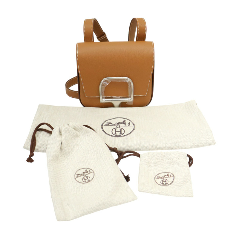 金棕色 EPSOM牛皮 Della Cavalleria 肩背包 Z刻 銀釦【HERMES 愛馬仕】-8