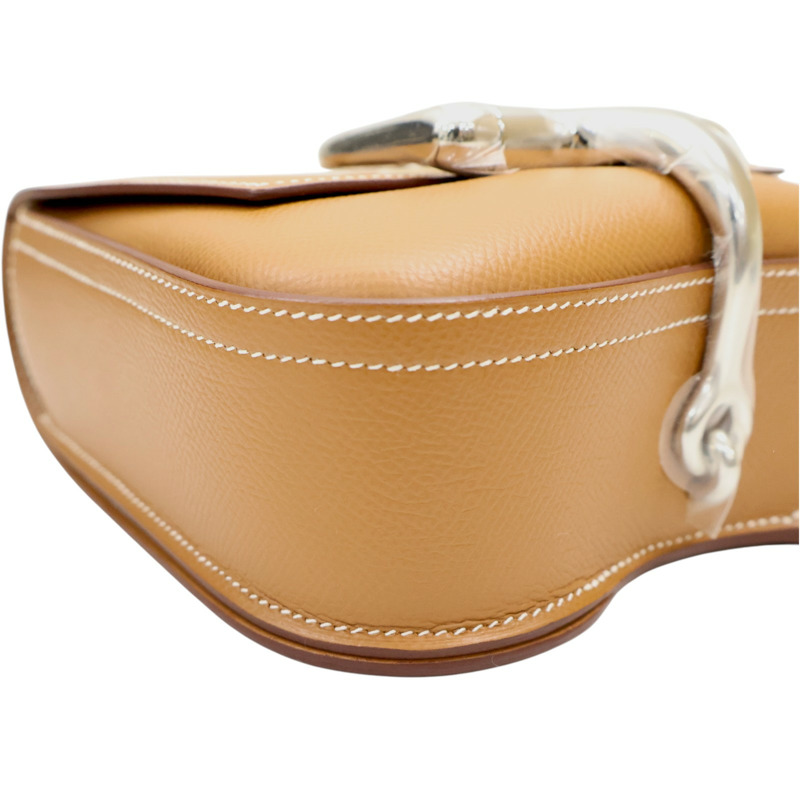 金棕色 EPSOM牛皮 Della Cavalleria 肩背包 Z刻 銀釦【HERMES 愛馬仕】-9