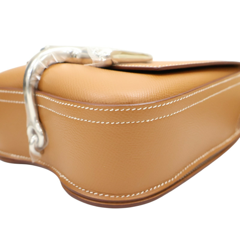 金棕色 EPSOM牛皮 Della Cavalleria 肩背包 Z刻 銀釦【HERMES 愛馬仕】-10