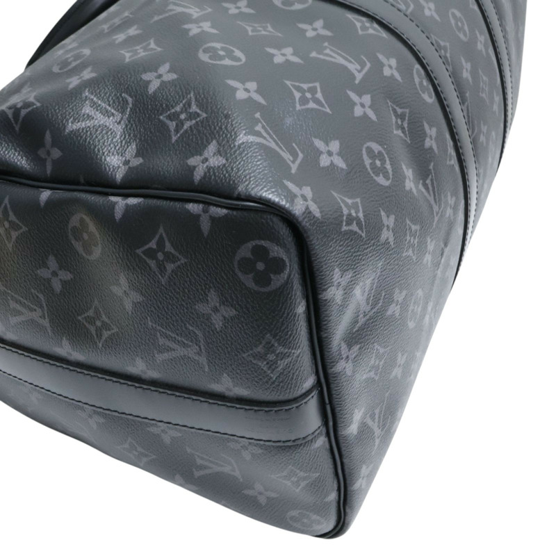 黑色 原花帆布 Keepall Bandouliere 45 兩用包【LOUIS VUITTON LV 路易威登】 M40569-10
