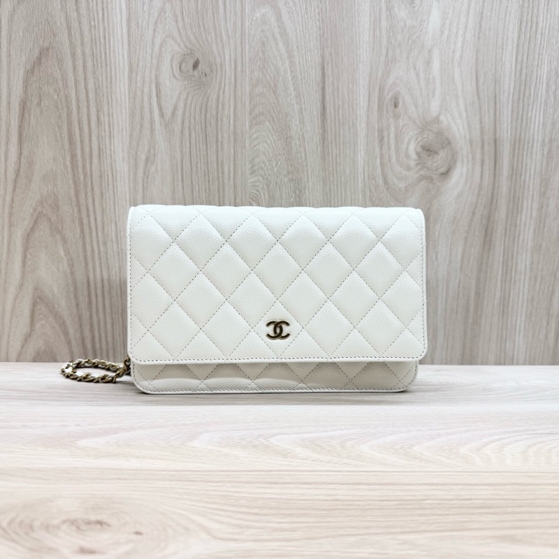 CHANEL白色荔枝皮下蓋WOC AP0250-1