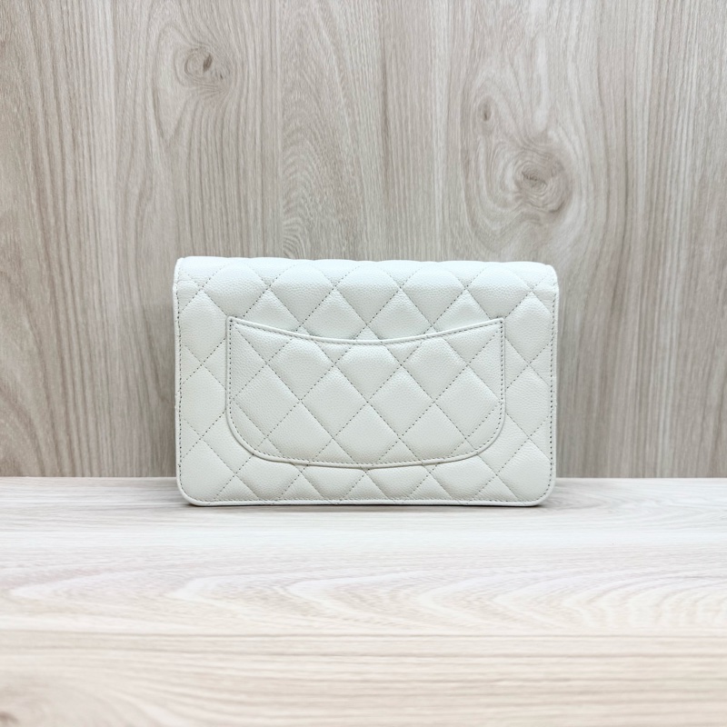 CHANEL白色荔枝皮下蓋WOC AP0250-2