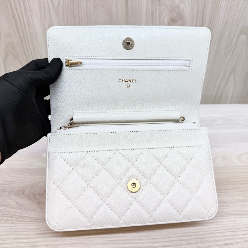 CHANEL白色荔枝皮下蓋WOC AP0250-7