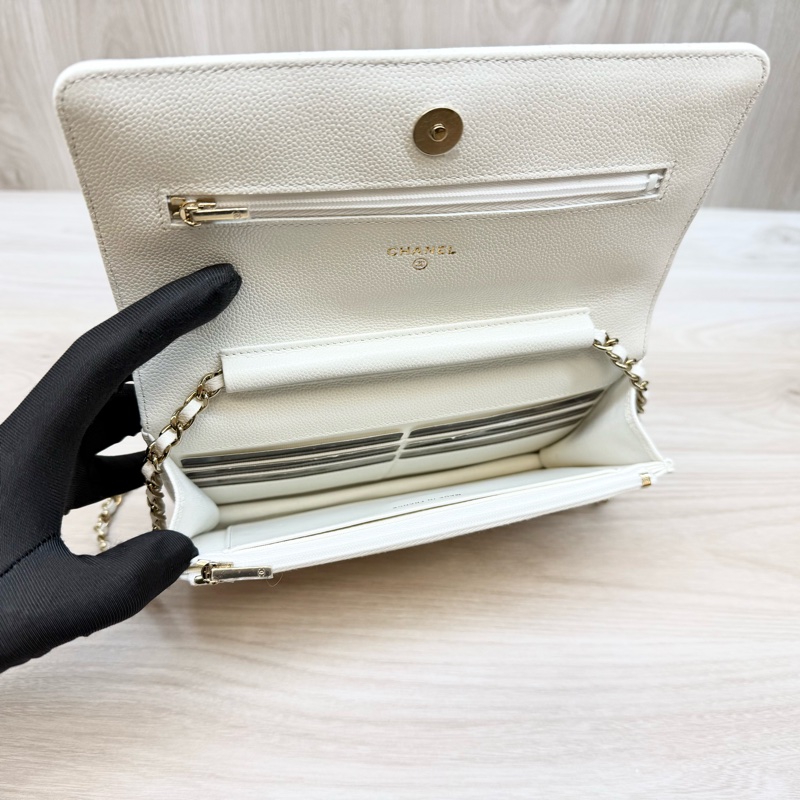 CHANEL白色荔枝皮下蓋WOC AP0250-8