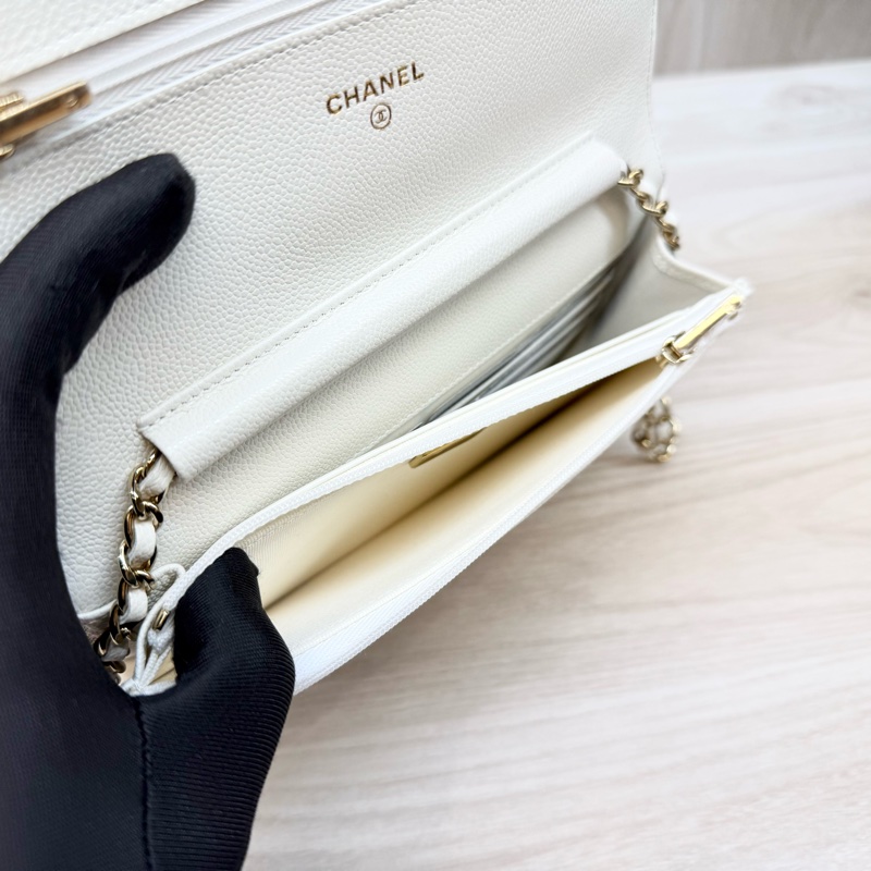 CHANEL白色荔枝皮下蓋WOC AP0250-12