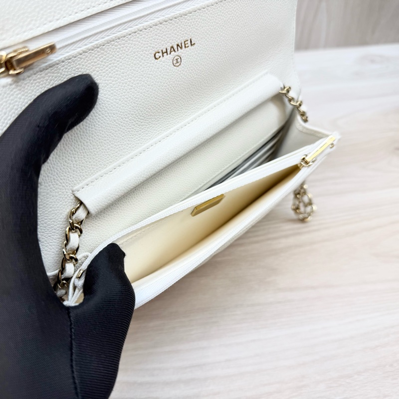 CHANEL白色荔枝皮下蓋WOC AP0250-13