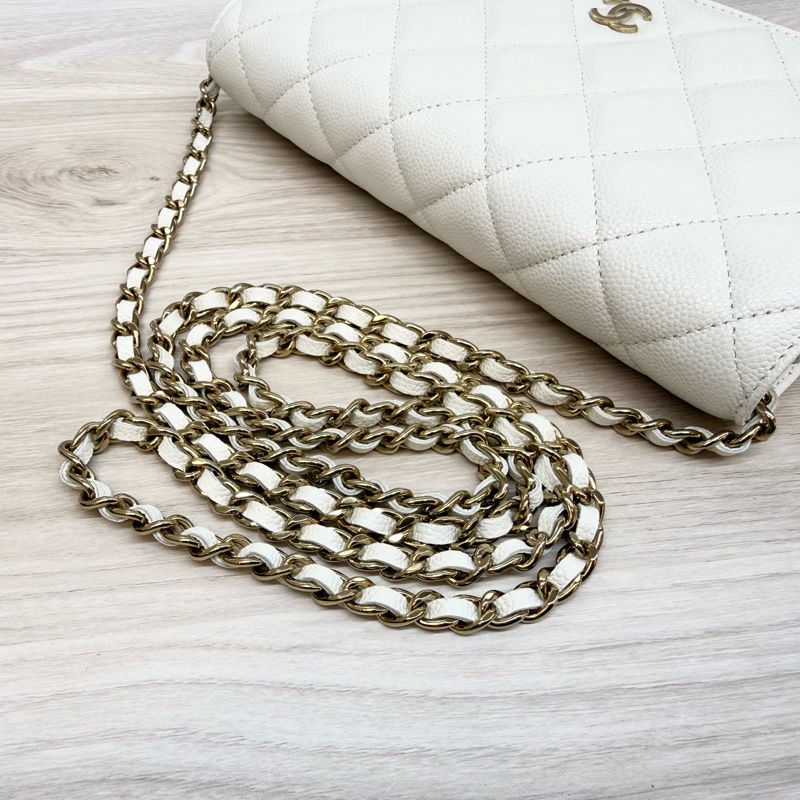 CHANEL白色荔枝皮下蓋WOC AP0250-17