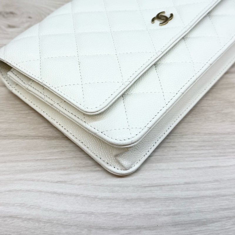 CHANEL白色荔枝皮下蓋WOC AP0250-19