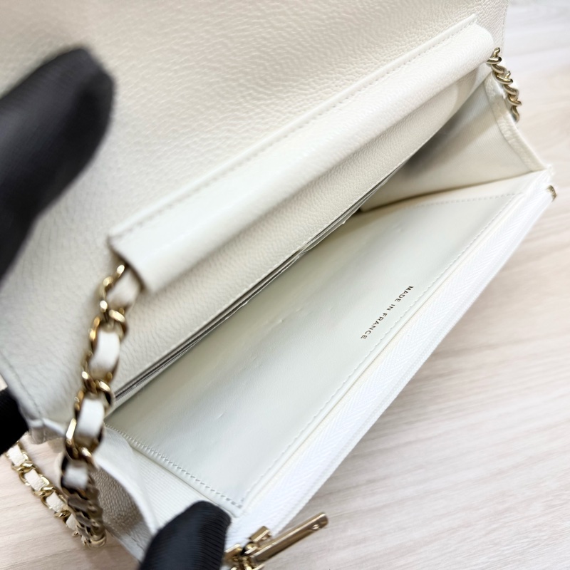 CHANEL白色荔枝皮下蓋WOC AP0250-21