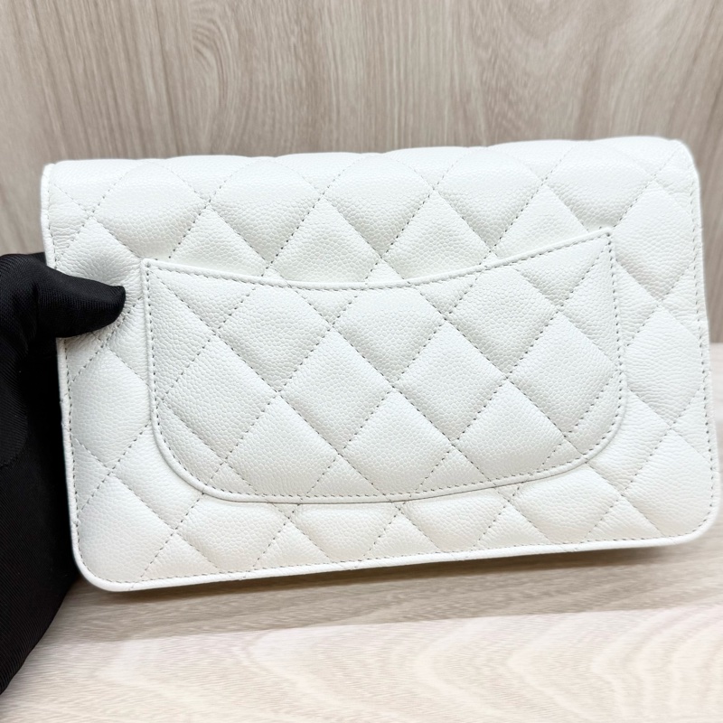 CHANEL白色荔枝皮下蓋WOC AP0250-22