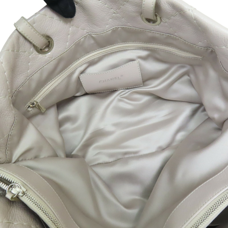 米灰色 牛皮 肩背包 銀釦 (無卡)【CHANEL 香奈兒】 A48019-3
