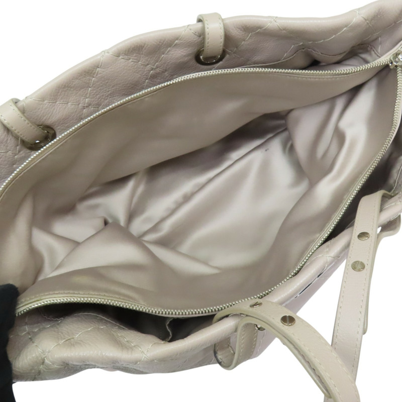 米灰色 牛皮 肩背包 銀釦 (無卡)【CHANEL 香奈兒】 A48019-4