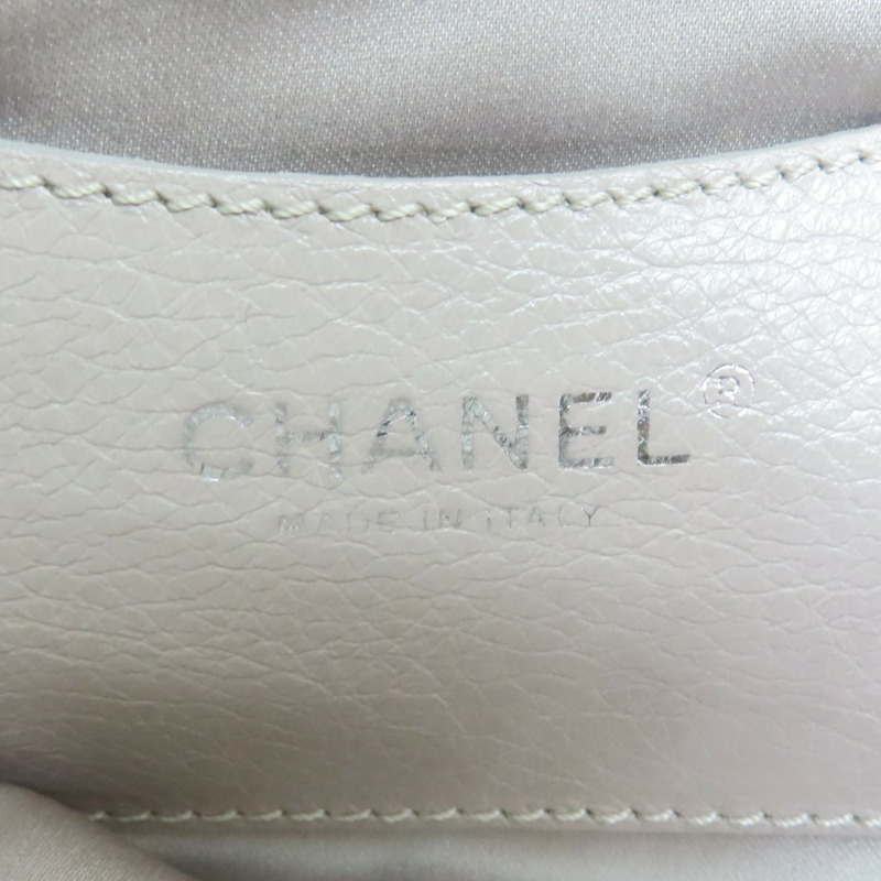 米灰色 牛皮 肩背包 銀釦 (無卡)【CHANEL 香奈兒】 A48019-5