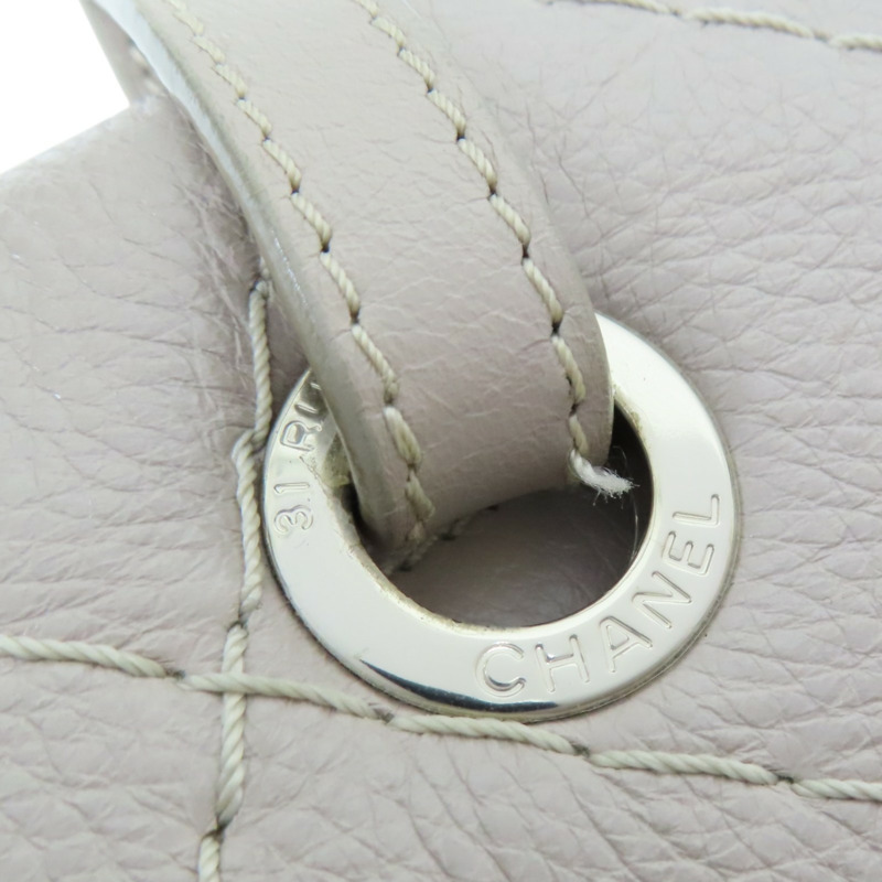 米灰色 牛皮 肩背包 銀釦 (無卡)【CHANEL 香奈兒】 A48019-10