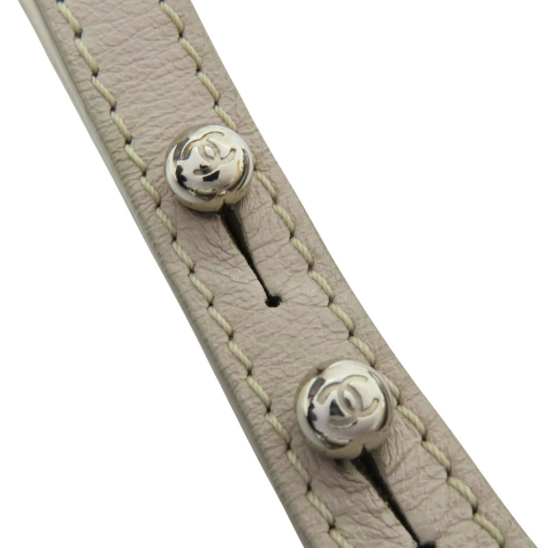 米灰色 牛皮 肩背包 銀釦 (無卡)【CHANEL 香奈兒】 A48019-11