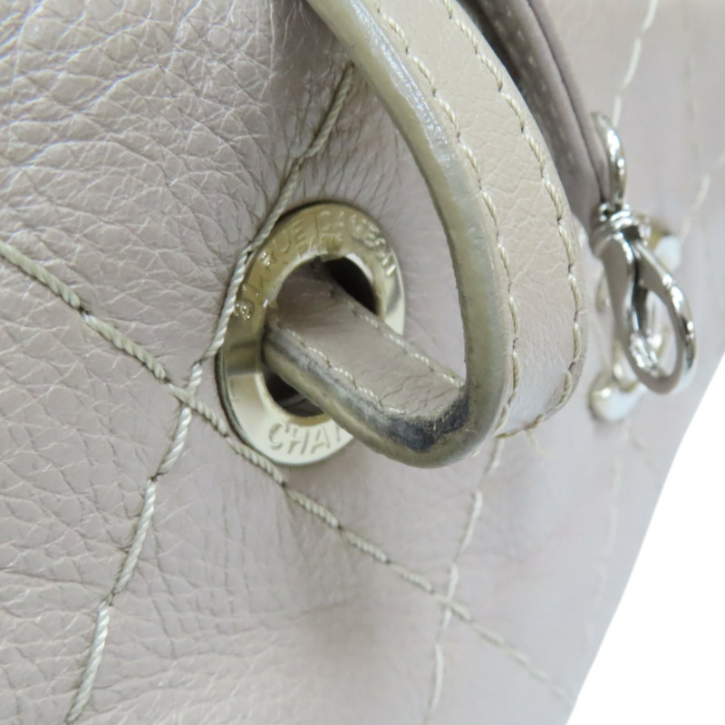 米灰色 牛皮 肩背包 銀釦 (無卡)【CHANEL 香奈兒】 A48019-18