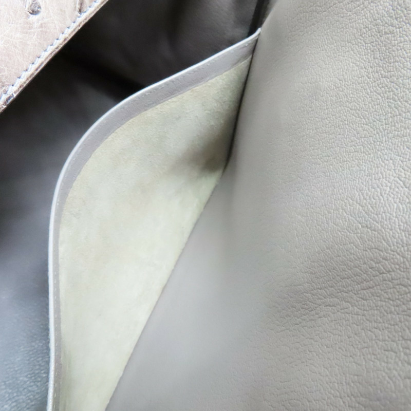 摩絲灰 鴕鳥皮 Birkin 35 柏金包 手提包 口F刻 銀刻【HERMES 愛馬仕】-4